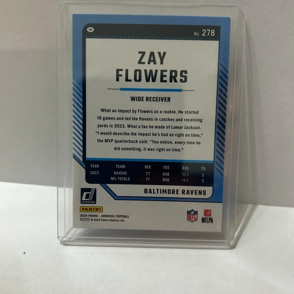 Donruss Football Trading Card 2024 Zay Flowers #278
